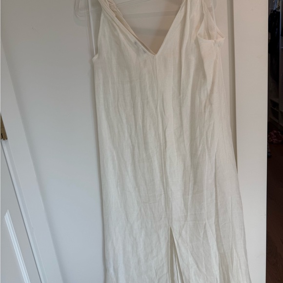 Massimo Dutti Cream linen midi dress - Picture 4 of 5